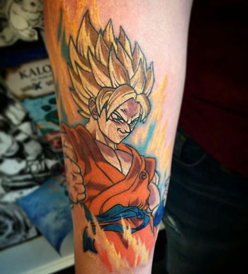 videogametatts:  Goku by @neil.t.tattoos  #goku #dbz #dragonballz #dbztattoo #videogametattoo #anime #animetattoo  Thanks Neil! =D