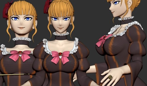 thegoldensmurf: thegoldensmurf:Started working on a 3D model of Beato today.More progress. Mor