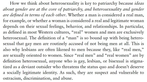 exgynocraticgrrl: Allan Johnson pointing to heteronormativity or compulsory heterosexuality asbeing 