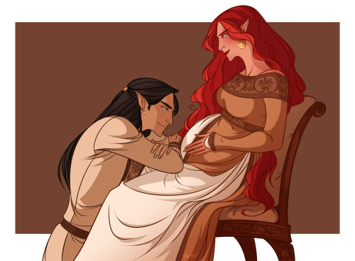 hatteeho:Feanor and Nerdanel are waiting for a first born (・∀・)ﾉ