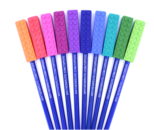 safechewablethings:  NEW - Brickstick Pencil topper Note that the Purple in XXT is NOT the same colo