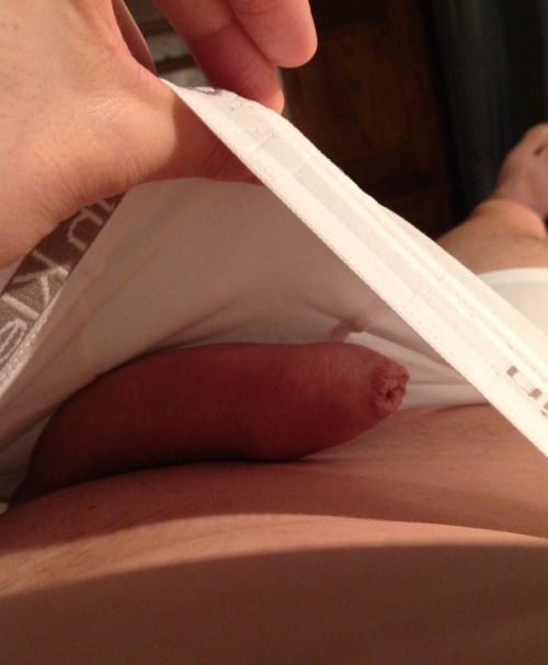 soft-uncut-dick-only:  Peeking at my uncut dick…what do you think?