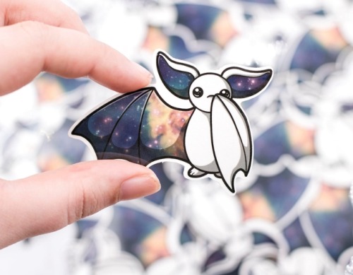 isthatacalzone: sosuperawesome: Galaxy Plush Bats and Stickers BeeZeeArt / Etsy Shop @solongandtha