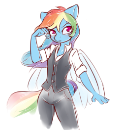 alasou: All I wanted to do was a quick doodle of Rainbow Dash. It evolved slightly. No art tomorrow as I won’t be around  c: