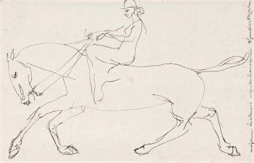 thatsbutterbaby:Henri Gaudier-Brzeska (1891 – 1915, French), Equestrienne, 1913.  Pen and