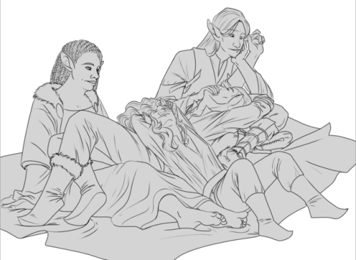 The Finwë Polycule, or, more accurately, Indis and her girlfriend, her girlfriend’s boyfriend, and h