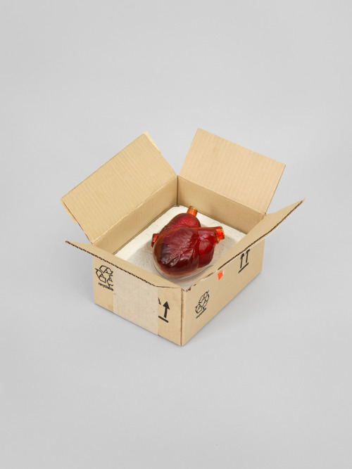 whitneymuseum:Robert Gober (b. 1954), Heart in a Box, 2014–2015. Corrugated aluminum, cast gla