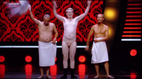 Here is brave comedian Nikolaj Stokholm naked on stage.  I love his fair skin and awesome dick.