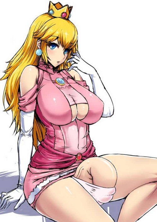 crazyfutafanatic:  This is a Princess Peach futa request I received. I would love her big stick inside my hole!