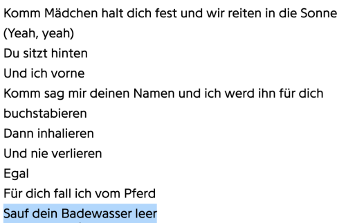 Les Mir Grad Zum Ersten Mal Den Text Von Mdchen Auf Dem Pferd Von Bibi Und Tina (Filme Die Ich Nie Geschaut
