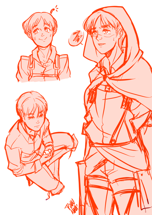 pinkunina:Doodles for ch 128 + some old Armin sketches. Annie’s titan form give me 1000000 years of 