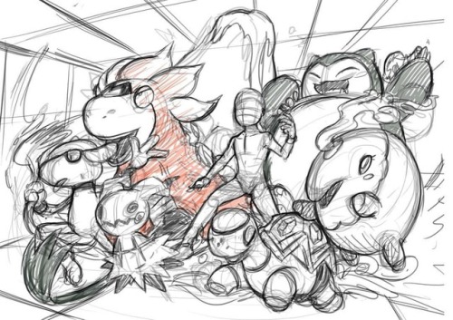 #Commission W.i.P Trick room Smashers #Pokemon #Sketch #Snorlax #smeargle #mimikyu #murshana #MCamer