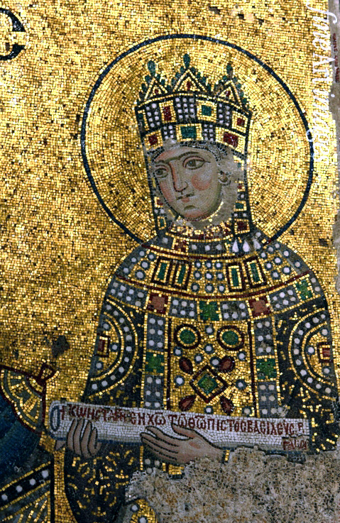 jeannepompadour:Emperor Constantine IX Monomachos and his wife Empress Zoe with Christ Pantocrator s