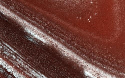 At the edge of Mars&rsquo; permanent North Polar cap, we see an exposure of the internal layers, eac