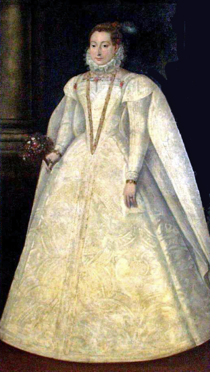 Mary Stuart, Queen of France and Scotland in her wedding dress, 1565 