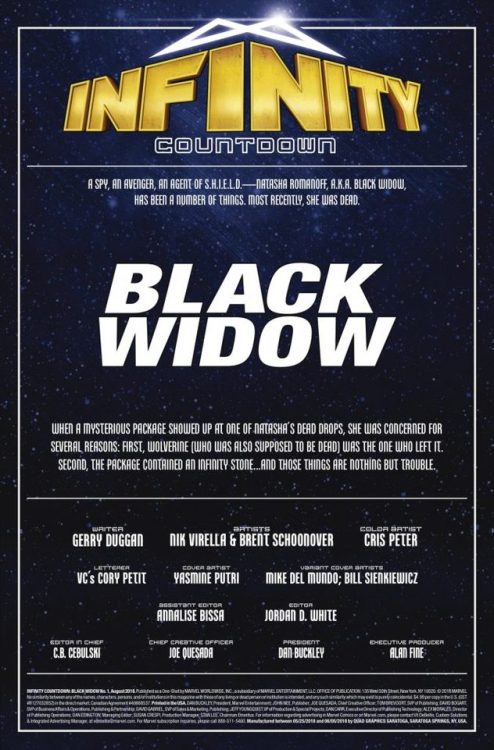 Preview: Infinity Countdown: Black Widow on sale 6/20/2018.