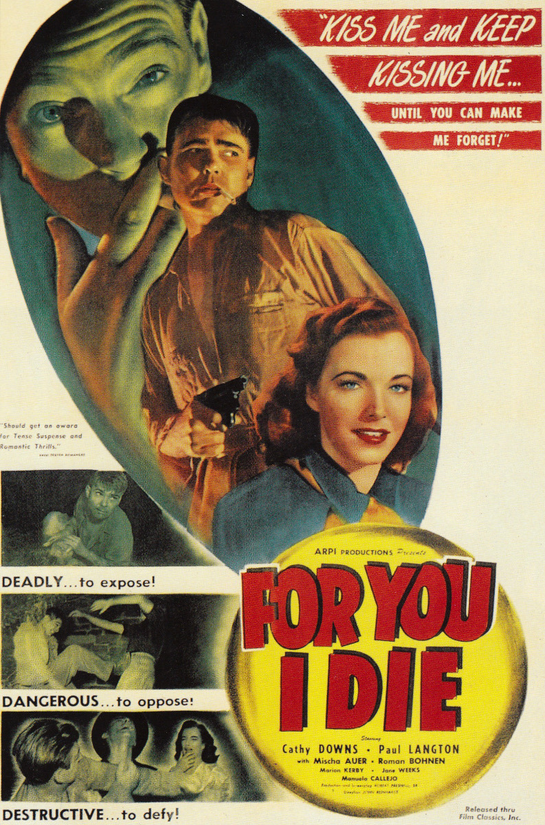 For You I Die poster (United States, 1947). From The Art Of Noir, by Eddie Muller
