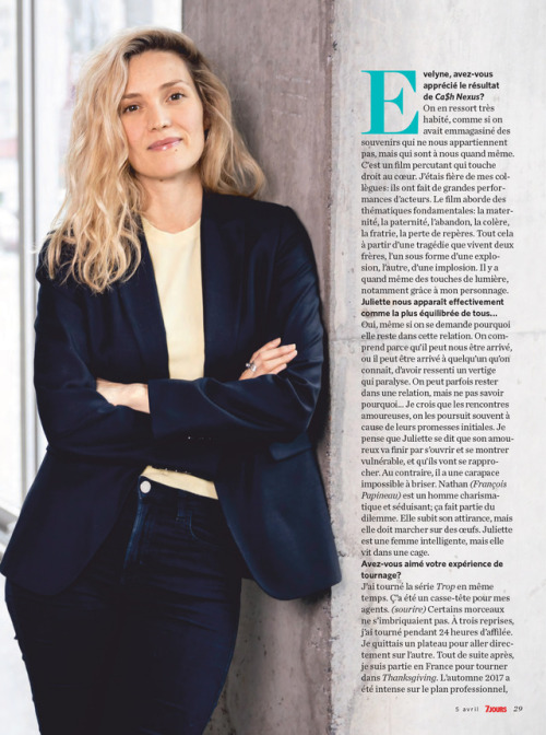 Evelyne Brochu: “It’s good to take on new challenges”[7 jours magazine, March 28, 2019. ✒️ : Michèle