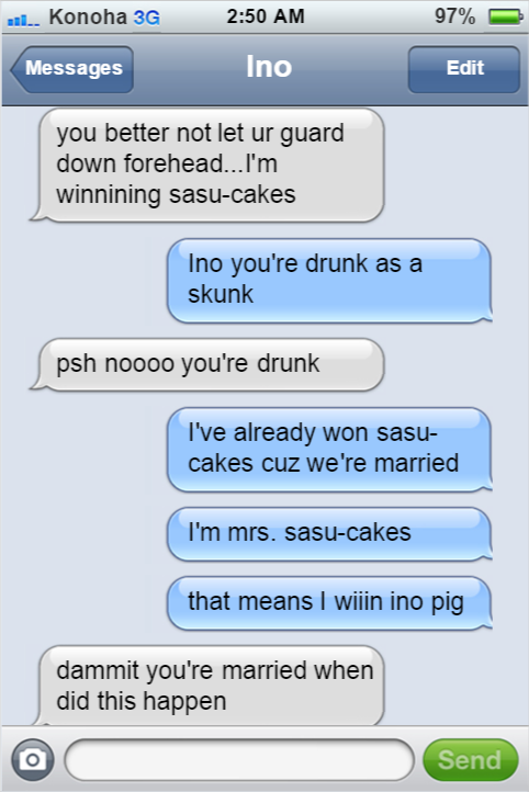 textingninjasofkonoha:  Congrats to Mr. and Mrs. Forehead girl.
