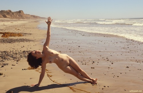 goodiesmagazine:Hannah - Nude yoga on San Onofre Beach