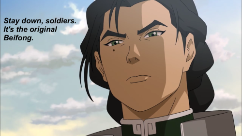 kuvirsass:  But let’s just talk about the fact that the Beifong’s have been fighting off Kuvira’s army for a while and were on the brink of getting captured again yet Toph, a blind old woman with a sore back who wanted nothing to do with this fight,