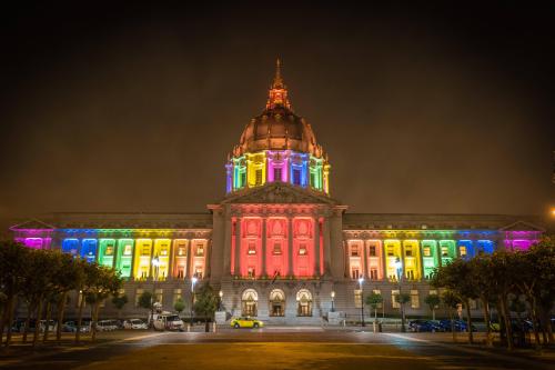 San Francisco City Hall on the eve of the DOMA and Prop 8 rulings (June 25th)