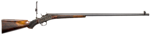 An engraved Remington Rolling Block breechloading single shot rifle marked, “ E. Remington &am