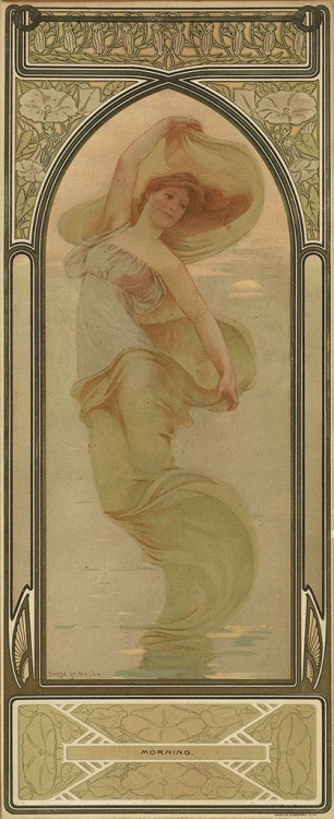 The Times of the day / Fairy soap.1904.Group of 4 decorative panels.Lithograph in colours.Each : 48 