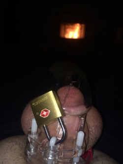 chastityrocks:The Misses is away, so she makes sure I don’t play…user submitted photo, thank you.