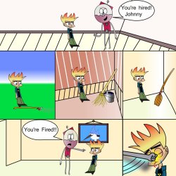 fastgoer:  mordeshakess:  Johnny Test’s new Job by ~SabLover99   im not smart enough to understand this