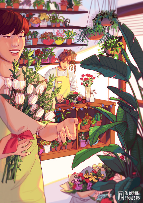 Brought Back My Vmin Flower Shop Au To Life Because I Still Think About It (and Wanted To Draw Something