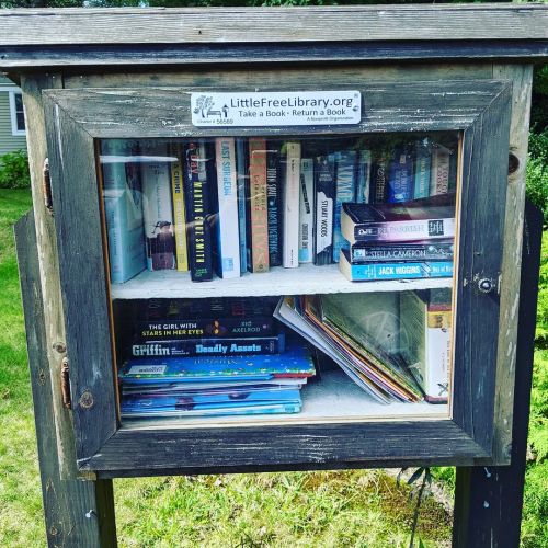 I slipped a signed copy of THE GIRL WITH STARS IN HER EYES into the @littlefreelibrary in Osterville