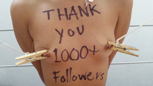 masterra89:  A long time ago I told my slave that if our blog made it to 1000 followers she would have to start showing her face to the world. Guess what day it is today? Thank you 1,138 followers, here is our special thank you… Keep following us for