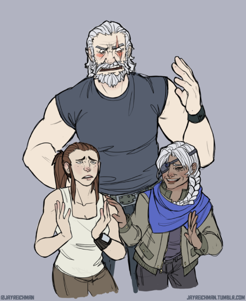 jayreichman:Reinhardt introduces Ana to his young squire. They immediately bond by swapping stories 