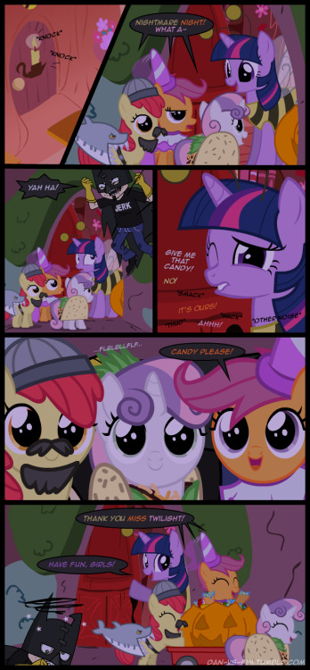 X3 Never get between adorable foals and their Halloween/Nightmare Night Candy~