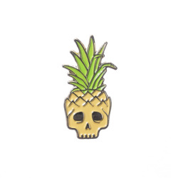 littlealienproducts:  Pineapple Skull Lapel Pin // Ů