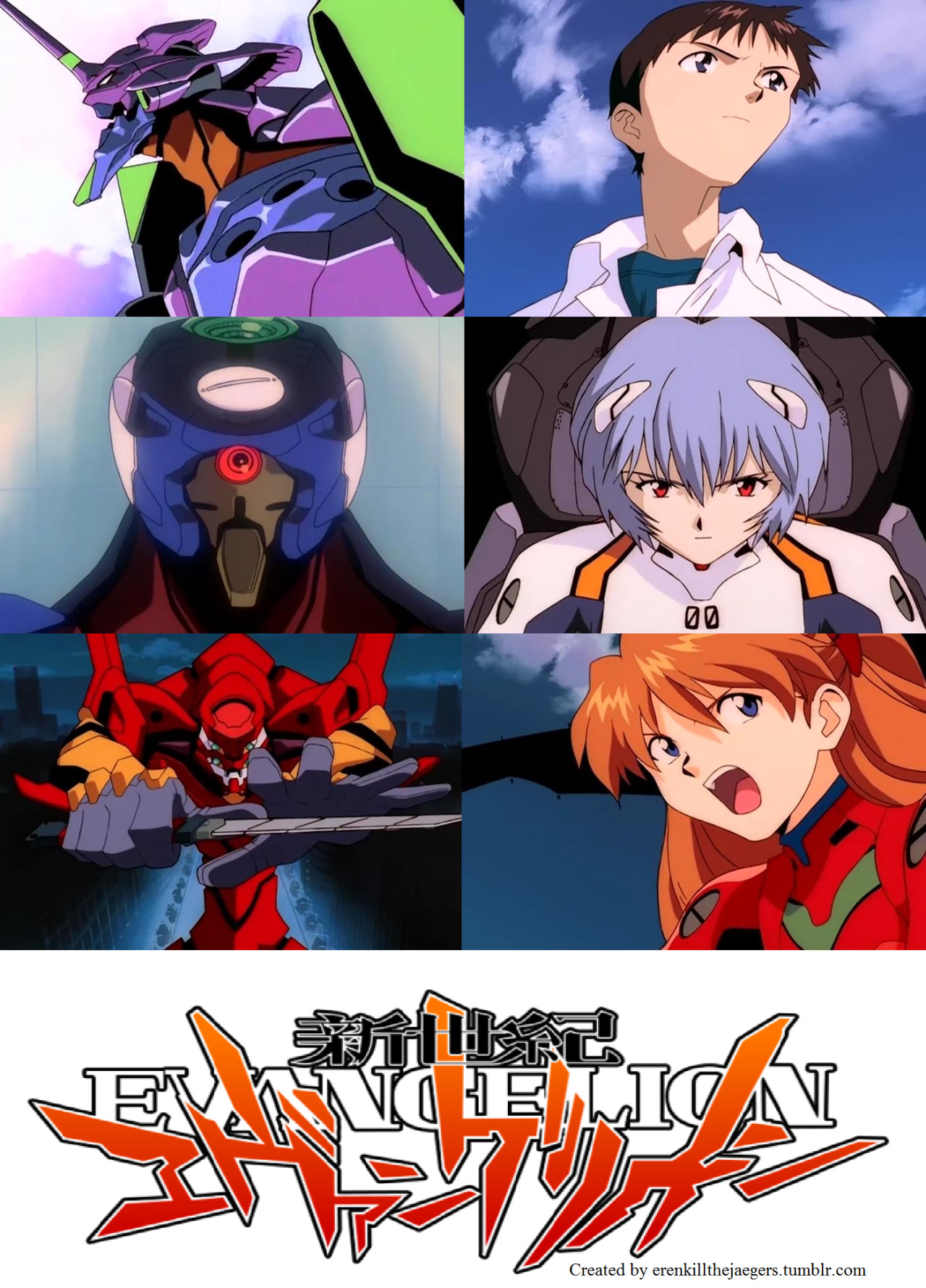 erenkillthejaegers:  The Children of Evangelion Units 00, 01, and 02.