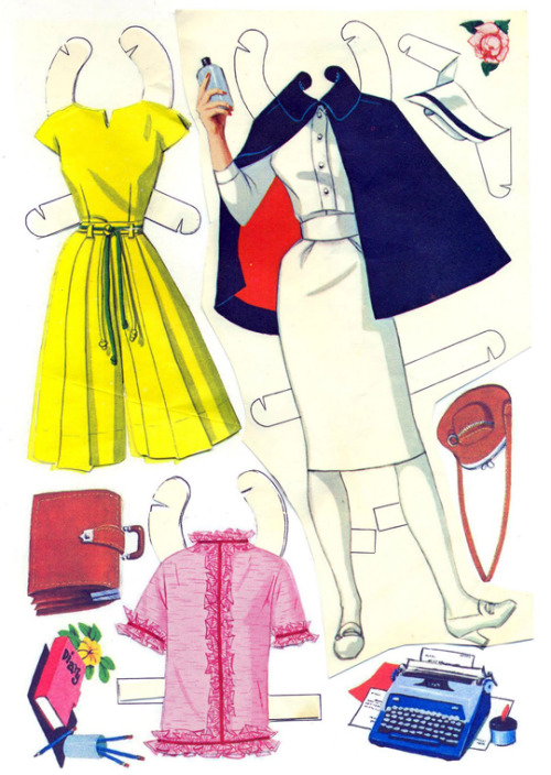 vintagegal:  Barbie and Ken paper dolls, 1962