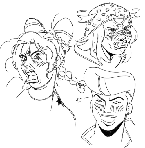 skunkes: angry johnny and jolyne for practice and then a josuke just to have all 3 of my top favorit