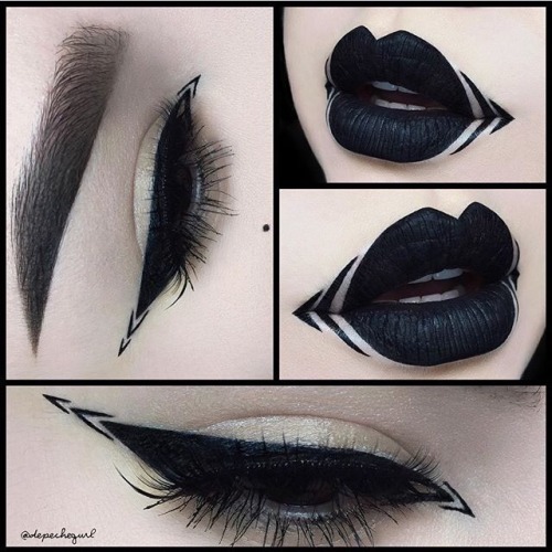 thehappysorceress:  colorpostsssss:  This black make up is on fleek 👌🏼   Ooooh…like.