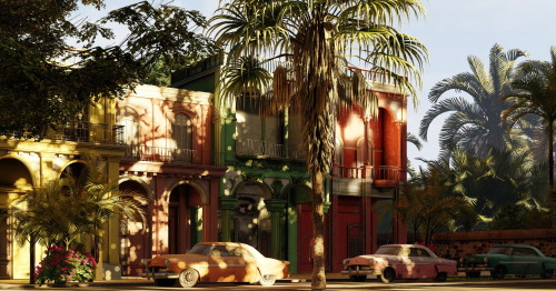 ellemant: I did a render of a Cuban street, I’m really proud of myself lol Gonna add some deco Sims 