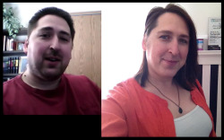 transsar:   Comparison  photo of me in 2011(50lbs heavier) to that of me last weekend. I’ve  been transitioning for the last 1.5 yrs with 10 months of HRT so far. I  still have a lot of weight I’d like to loose, but I think I’m coming  along nicely!
