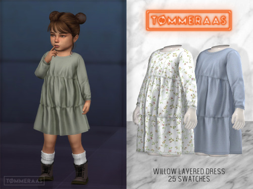 tommeraas-cc:Willow Layered Dress (#26) - TØMMERAAS - f toddler- outfit category- custom thumbnails 