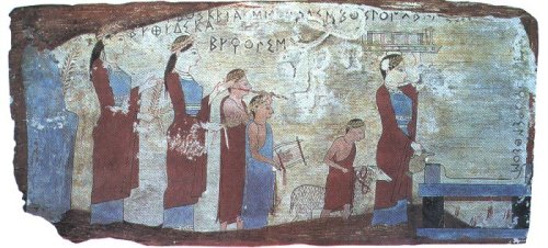 collectivehistory: The Pitsa panels are a group of painted wooden tablets found near Pitsa, Corinthi