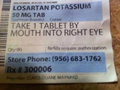thingsthatcannotsaveyou:TAKING 1 TABLET BY MOUTH INTO RIGHT EYE CANNOT SAVE YOU