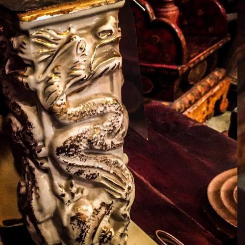 Dragon lamp in antique store howmuchisthatdragoninthewindow? #antique #firebreather #chinese #dragon