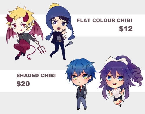 potatosp: Hey everyone, I’m in need of some extra cash so I’ve opened commissions for Bu