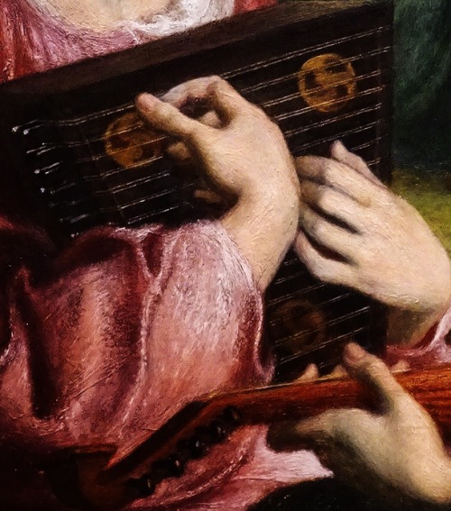 &lsquo;The Bower Meadow&rsquo; (details), Dante Gabriel Rossetti.