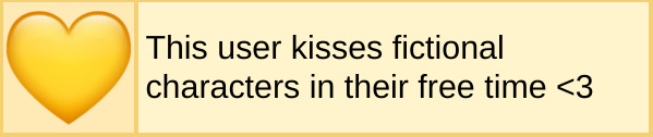 This user kisses fictional characters in their free time <3