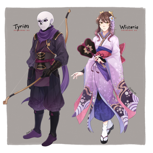  Tyrian and Wisteria’s appearance in @shinobae-au!!!In this au, Tyrian is a renowned shin